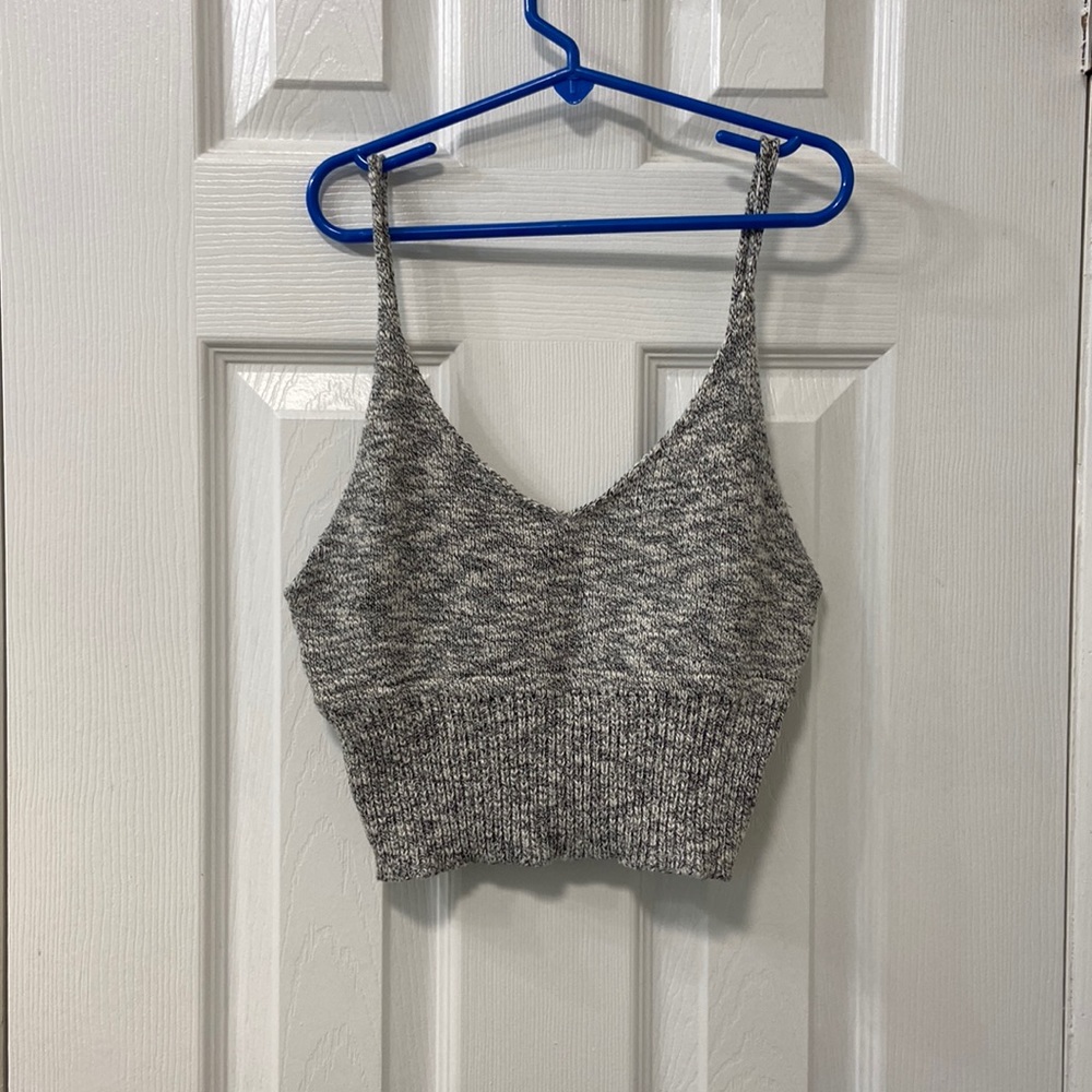 black & white knit top cami